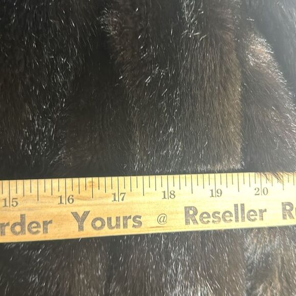 Vtg 70s grandella II ladies button up chocolate brown fur coat size 12 - Picture 7 of 15